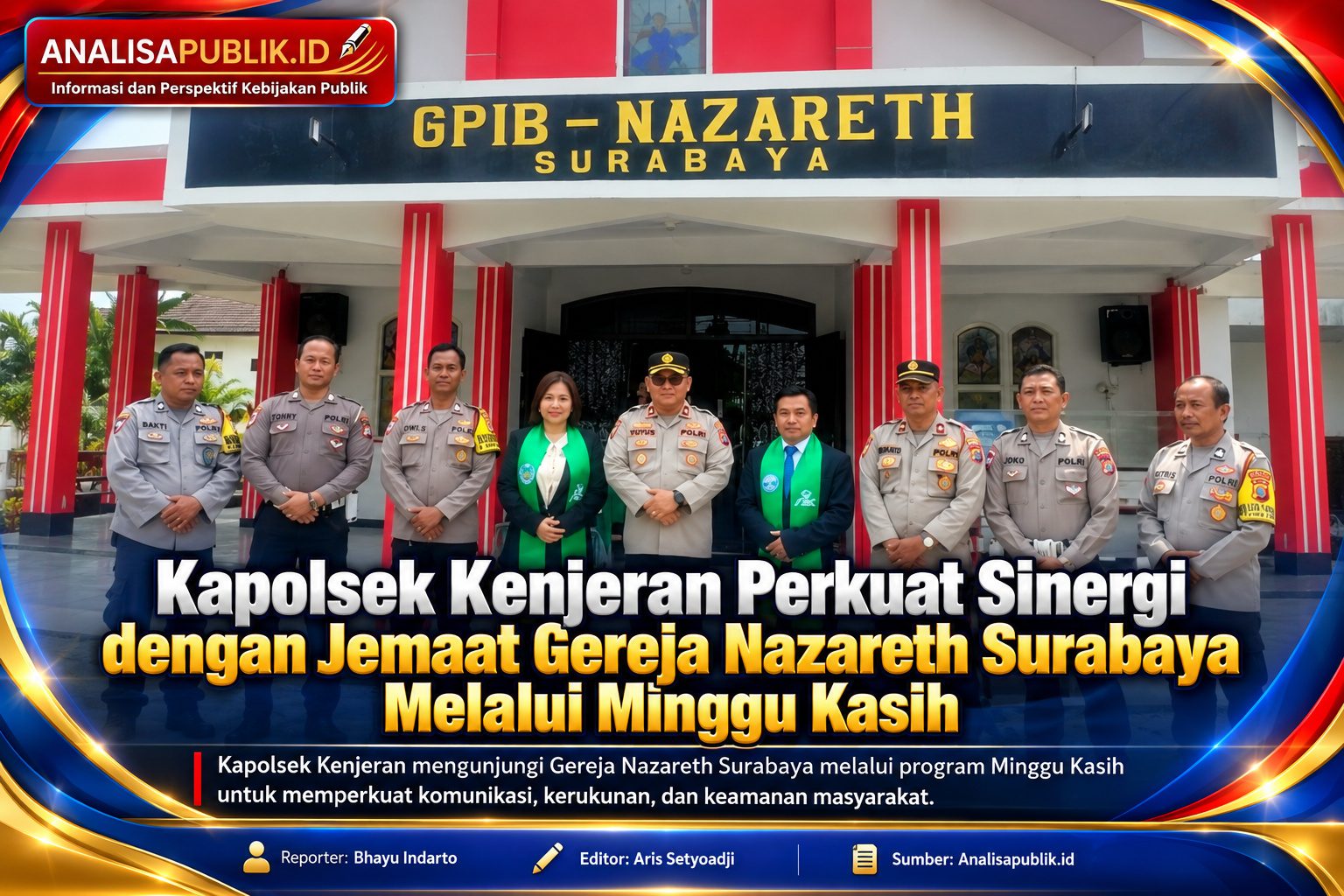 Kapolsek Kenjeran Perkuat Sinergi dengan Jemaat Gereja Nazareth Surabaya Melalui Minggu Kasih