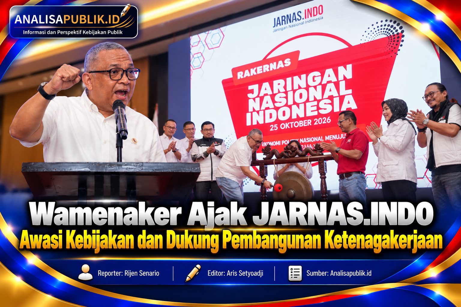 Wamenaker Ajak JARNAS.INDO Awasi Kebijakan dan Dukung Pembangunan Ketenagakerjaan