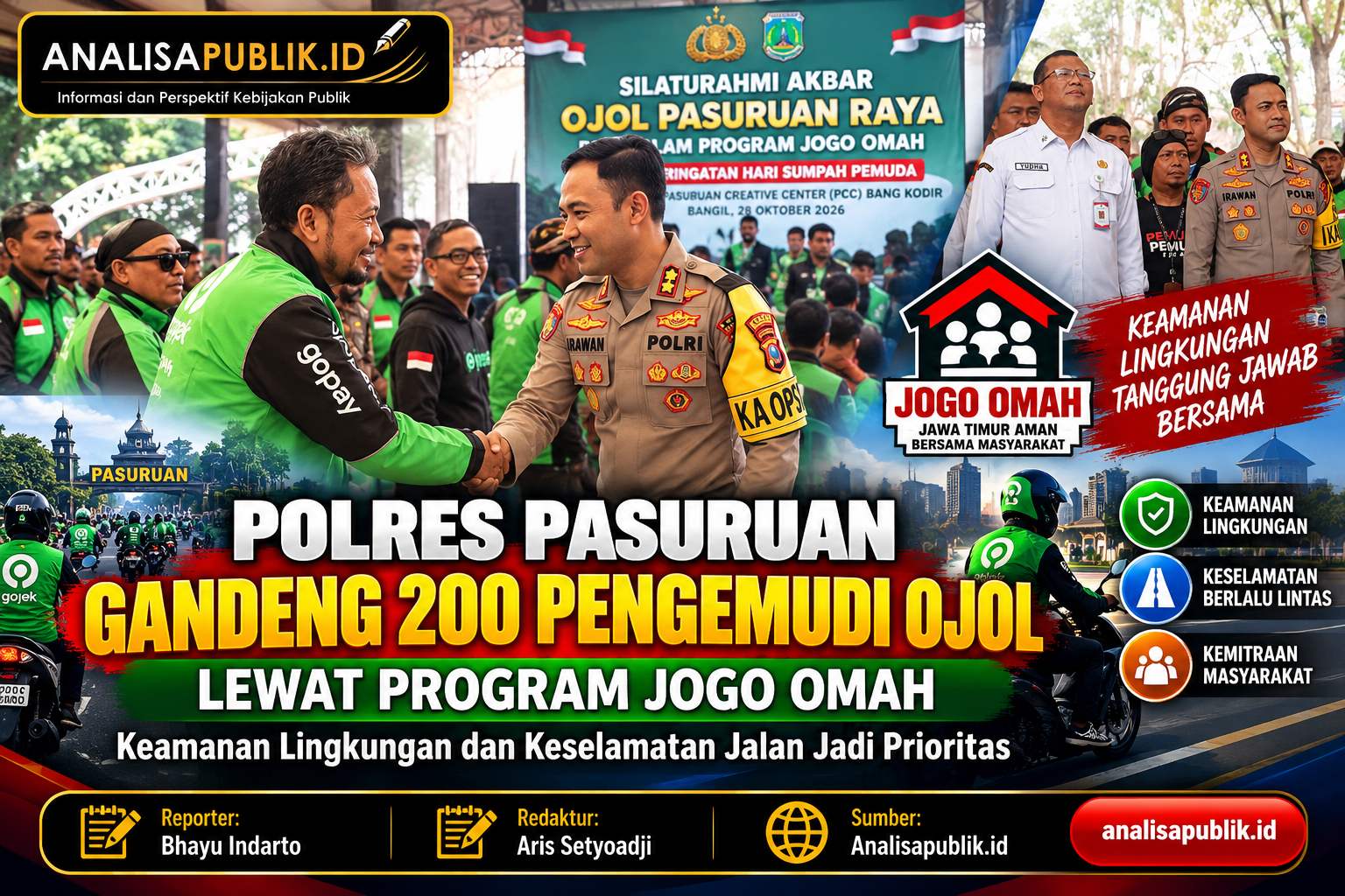 Polres Pasuruan Gandeng 200 Pengemudi Ojol Lewat Jogo Omah, Keamanan dan Keselamatan Jalan Jadi Prioritas