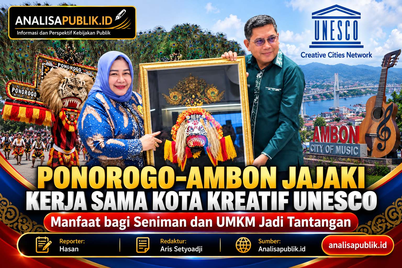 Ponorogo–Ambon Jajaki Kerja Sama Kota Kreatif UNESCO, Manfaat bagi Seniman dan UMKM Jadi Tantangan