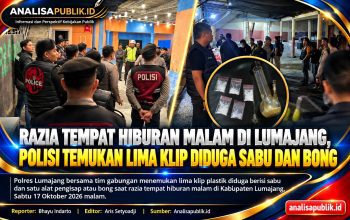 Razia Tempat Hiburan Malam di Lumajang, Polisi Temukan Lima Klip Diduga Sabu dan Bong