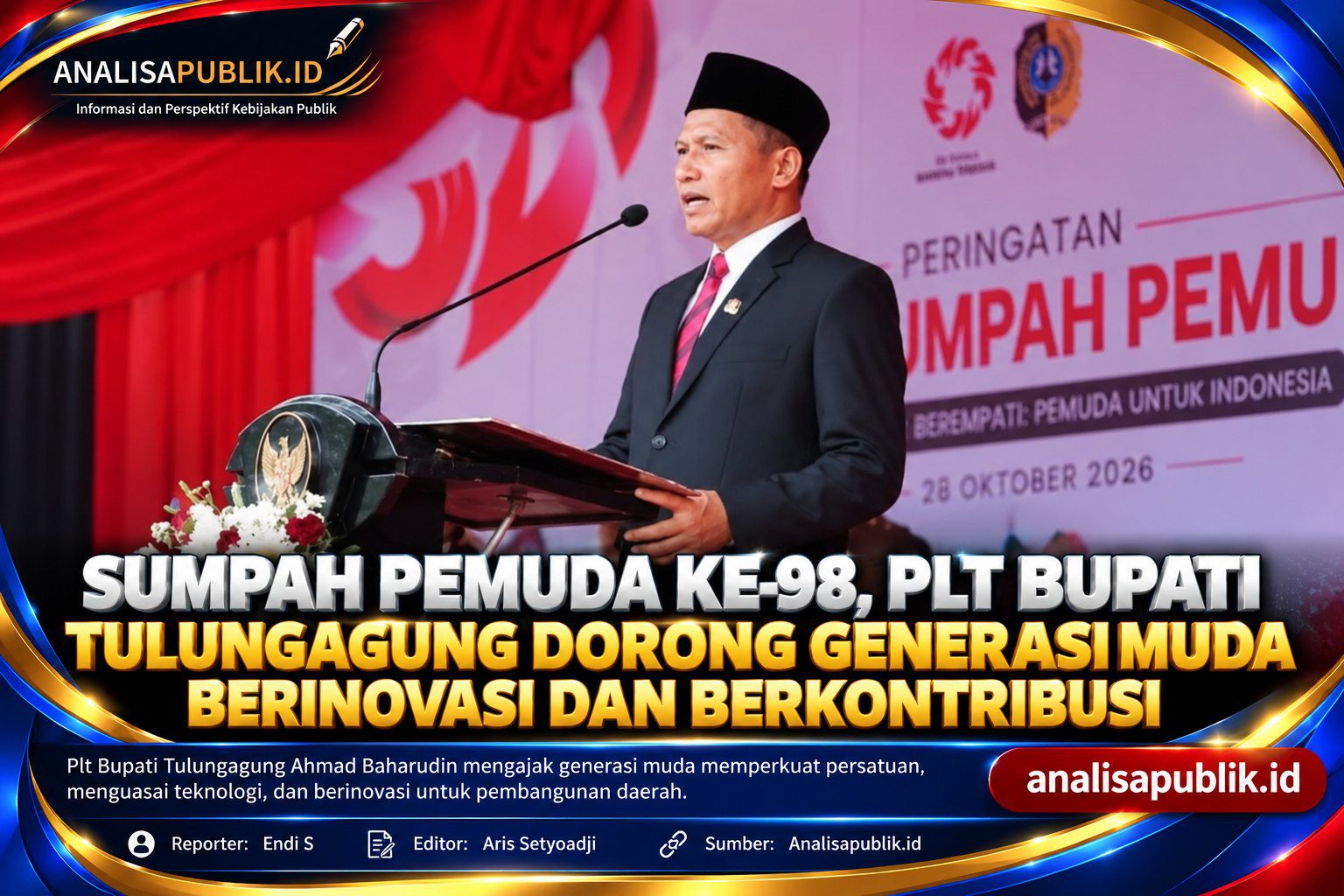 Sumpah Pemuda ke-98, Plt Bupati Tulungagung Dorong Generasi Muda Berinovasi dan Berkontribusi